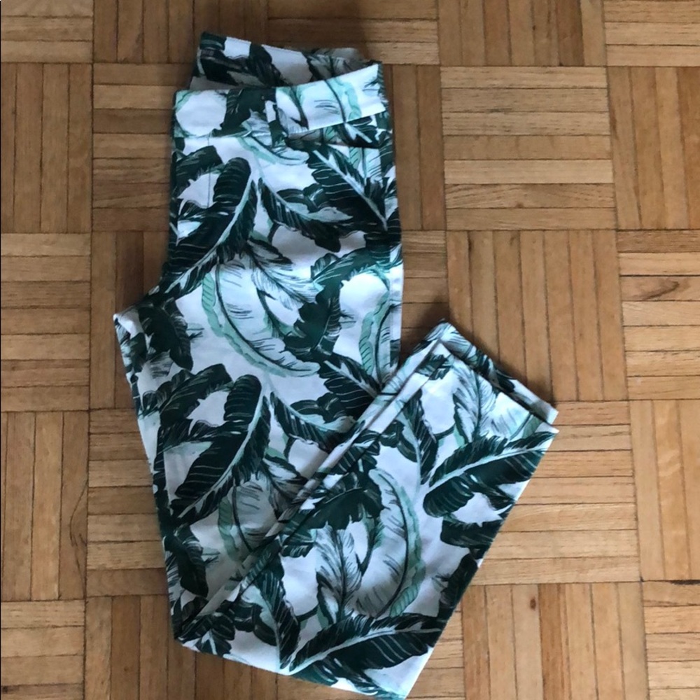 Mid rise banana leaf pants